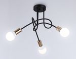 Потолочный светильник в стиле лофт TR80415/3 BK/GD черный/золото E27/3 max 60W D670*370