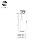 ST151.403.01 Светильник подвесной Черный GU10 1*50W  IP20 D54xH290 220V Без ламп