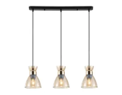 Светильник подвесной TR3404/3 BK/FGD/TI черный/золото/янтарь E27/3 max 60W 550*135*1000