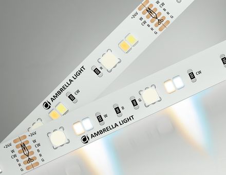 Светодиодная лента RGB с регулировкой температуры света GS4501 5050+2835 90Led/ 13W m/ 24V IP20 RGB+CCT 3000-6500K/ 5000*12*1.87mm/ кратность резки 166mm (6 конт.)
