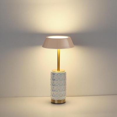 5454/8TLA L-VISION ODL_EX26 светлая бронза/бежевый/жемчужный/металл/керамика Настольная лампа беспроводная LED*8W 3000K LULU