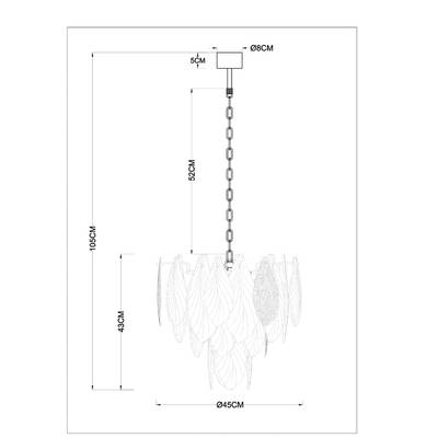 Подвесная люстра ARTE LAMP FELICITA A4080LM-6GO, 6хE14