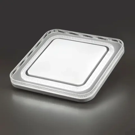 7685/EL MARON SN 181 Светильник пластик/серебристый LED 70Вт 3000-6000K 490х490 IP43 пульт ДУ SUZY SILVER