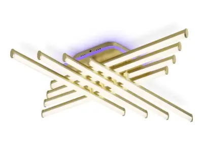 Светильник светодиодный потолочный FL6263 GD золото 115W 3000K-6400K+RGB 810*810*130 (ПДУ ИК)