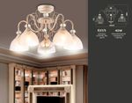 Потолочная люстра TR3057/5 BG/GD/FR бежевый/золото/белый матовый E27/5 max 40W D600*380