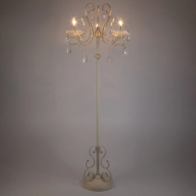 Торшер с хрусталем белый 12205/3F белый, E14х3