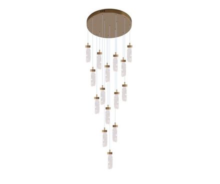 08511-15A,36 Люстра каскадная Астен латунь d50 h250 Led 90W (3000K)