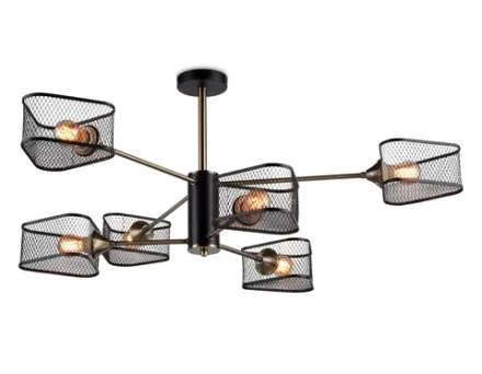 Светильник подвесной TR80172/6 SB/BK бронза/черный E27/6 max 40W D950*375