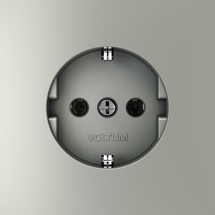 VLS040105 Розетка встраиваемая VOLTUM S70 с заземлением 16А, (сталь) (ТМ Maytoni)