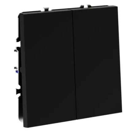 VLS020508 Перекрестный переключатель встраиваемый VOLTUM S70 двухклавишный 10А, (черный матовый). (ТМ Maytoni)