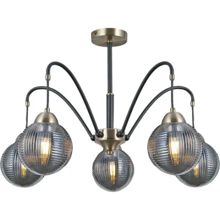 IL0433-5PSQ-79 BK AB светильник потолочный ILLUMICO, E27х5