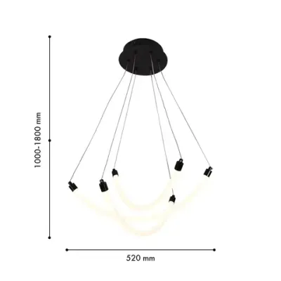 Подвесная люстра Hammock 4468-3P, LED*22W, 1880LM, 3000-6500K. ТМ F-Promo