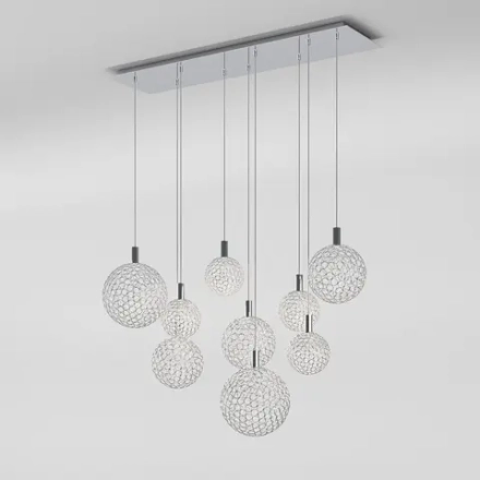 Подвесной светодиодный светильник с металлическими плафонами 90353/9 хром, LED