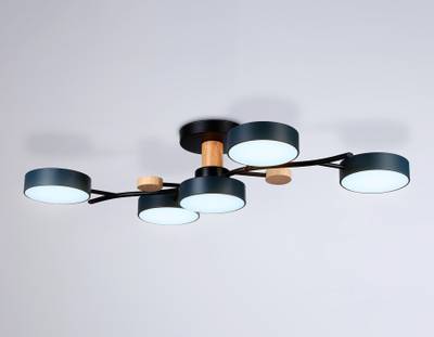 Подвесной светодиодный светильник FL4835/5 BK черный 3000K-6400K 70W 830*400*160 (ПДУ ИК)
