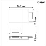 135267 SHINO NT24 000 черный Соединитель с токопроводом "L" для низковольтного шинопровода IP20 24V EASY