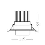ST701.538.12 Св-к встр. Zoom Белый LED 1*12W 3000K 960Lm Ra90 15°-60° IP20 D115xH95 170-240V