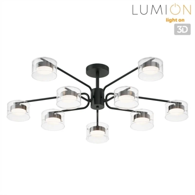 8349/10C COMFI LN26 232 черный/прозрачный, металл/стекло Светильник потолочный LED GX53 10*7W 220V NATALINA