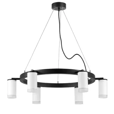 LR0163660 Люстра RULLO 6х50W GU10 ЧЕРНЫЙ/БЕЛЫЙ (571016+214436-6+202430-6)