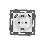 Механизм розетки с быстрой USB зарядкой SCT-MUAC-PL-WH-V (250V, 16A) (Arlight, -)