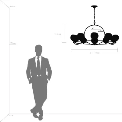 762117 Люстра ENNA 11х40W E14 ЧЕРНЫЙ/ЗОЛОТО Lightstar