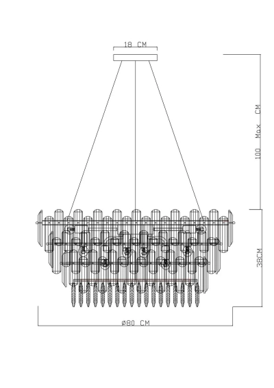Подвесная люстра Divinare BELLATRIX 3510/02 SP-18, 18хE14