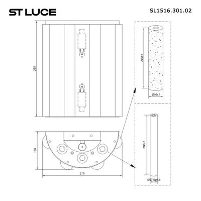 SL1516.301.02 Светильник настенный ST-Luce Бронза, Прозрачный/Бежевый Алебастр E14 2*40W