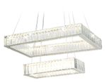 Подвесная светодиодная люстра с хрусталем TR5005/2 CH/CL хром/прозрачный 90W 3000K/4200K/6400K 600*400*950 (Без ПДУ)