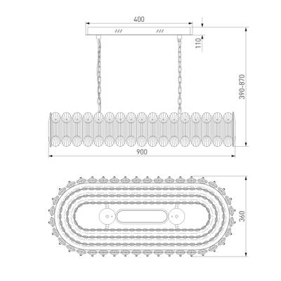 Подвесной светодиодный светильник с хрусталем 423/1, LED