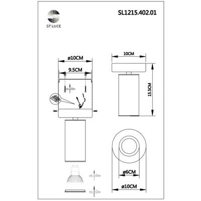 SL1215.402.01 Светильник потолочный ST-Luce Черный, Латунь/Латунь GU10 1*5W 4000K
