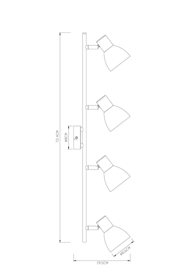 Спот Arte Lamp FALENA A3117PL-4BK, 4хE14