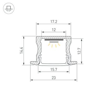 Профиль ARH-LINE-2315-F-2000 ANOD GOLD (Arlight, Алюминий)