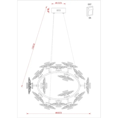 Подвесная люстра Arte Lamp CHERISH A2097LM-90GO, 1хLED