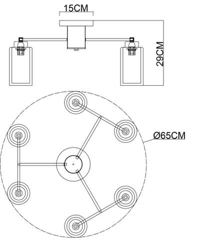 Потолочная люстра Arte Lamp LEO A7027PL-6BK, 6хE14