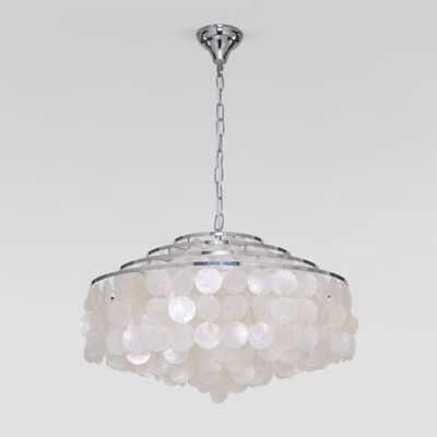 Умная люстра с перламутром 3535/6 хром / перламутр