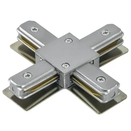 502149 Соединитель трековый однофазный BARRA X-образный СЕРЫЙ Lightstar