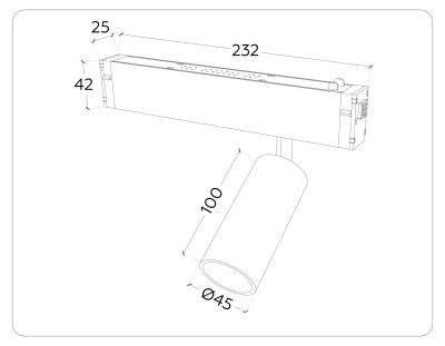 Светильник светодиодный диммируемый для шинопровода Magnetic 220V GL1213 GD золото IP20 12W 3000K-6400K 36° D45*100 (Без ПДУ)