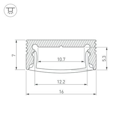 Профиль с экраном SL-SLIM-H7-2000 ANOD+OPAL (Arlight, Алюминий)