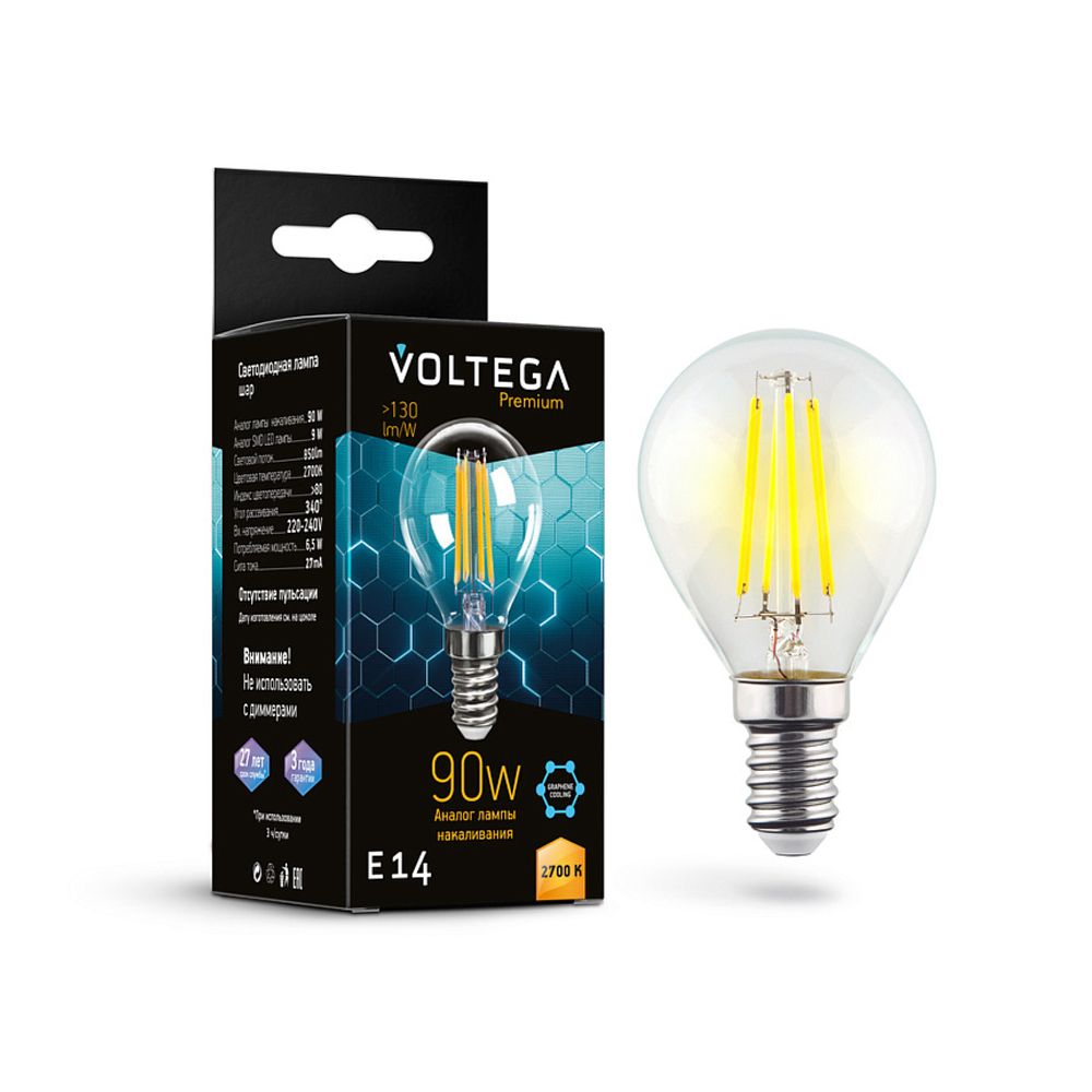 Светодиодная лампа Crystal Graphene Globe 9W 2700K E14 340°, 7221. TM Maytoni