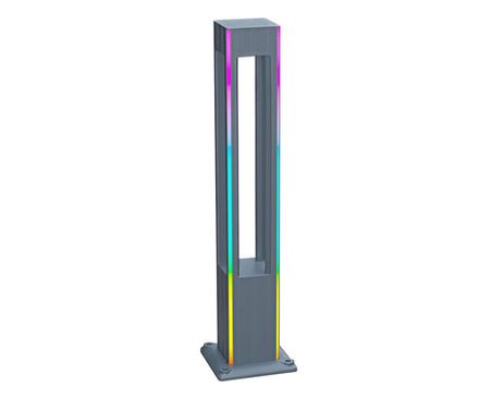 09209-F(220V),16(RGB) Светильник уличный Аврил серый 220V w12*12 h80 Led 5W (4000K) c пультом ДУ, Декоративная подсветка RGB.