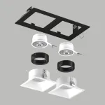 D5270606BMOD Светильник DOMINO QUADRO под LED модуль/лампу МR16 (214527+214506+214506+214007+214007)