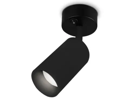 Накладной спот с выключателем TA127 BK черный GU10 max 12W D70*164*D55