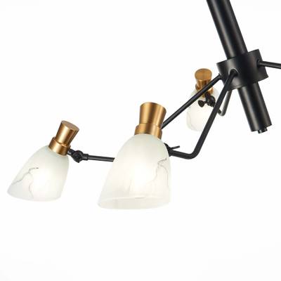 SLE205403-05 Люстра подвесная Черный, Латунь/Белый E14 5*60W