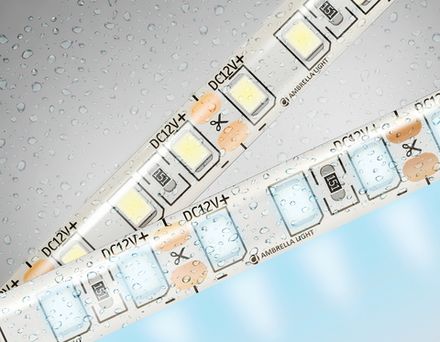 Светодиодная лента GS1203 2835 120Led/ 9.6W m/ 12V IP65 6500K/ 5000*8*2.27mm/ кратность резки 25mm (2 конт.)