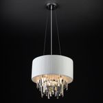 Умный подвесной светильник с хрусталем Eurosvet Amantea 10122/6 10122/6 белый/прозрачный хрусталь Strotskis Smart (10106/6)