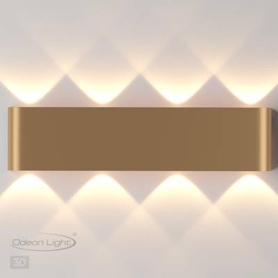 3893/8WL HIGHTECH ODL20 363 золотистый/металл Настенный светильник LED 3000K 8W 220V MAGNUM