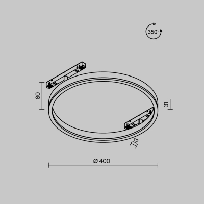 Трековый светильник Рим / Rim Exility 3000K 24Вт 120°, TR227-2-24W3K-B. TM Maytoni