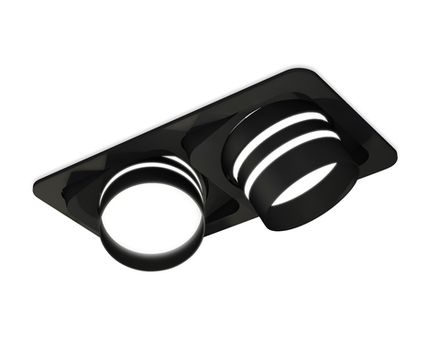 Комплект встраиваемого поворотного светильника XC7664082 SBK/FR черный песок/белый матовый MR16 GU5.3 (C7664, N7142)