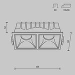 Встраиваемый светильник Alfa LED 3000K 2x10Вт 36° Dim Triac, DL043-02-10W3K-D-SQ-WB. TM Maytoni