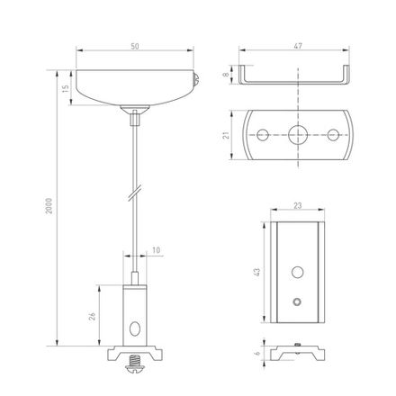 Подвес MAG-HANG-ORIENT-L2000 (WH-SL) (Arlight, Металл)