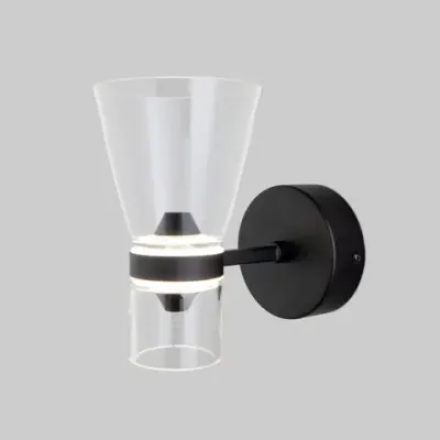 Настенный светодиодный светильник со стеклянным плафоном 201053 LED черный, LED
